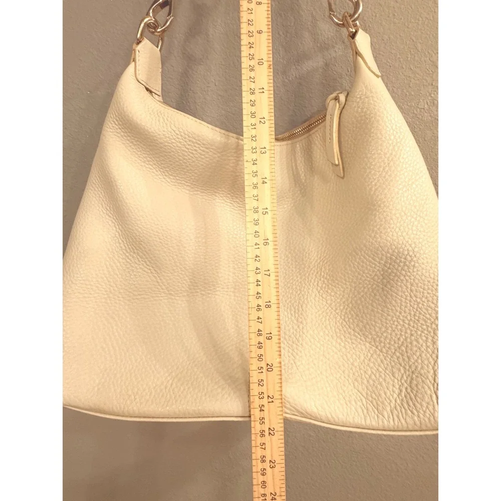 Dooney & Bourke‎ Vintage Cream Pebbled Leather Hobo Shoulder Bag Gold Hardware